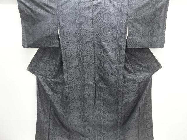 JAPANESE KIMONO / DORO OSHIMA TSUMUGI KIMONO / TORTOISESHELL / ABSTRAC